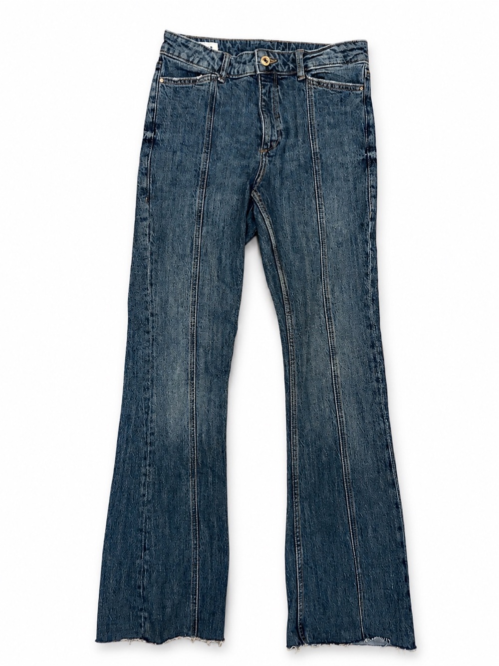Zara Dark Blue Flare Jeans with Center Seams